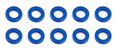 Vymezovací hliníkové podložky, 5.5x3,0x1.0mm, modré, 10 ks.