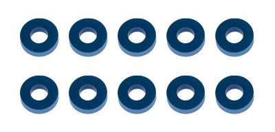 Vymezovací hliníkové podložky, 7.8x3,5x2.0mm, modré, 10 ks.