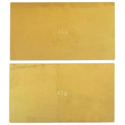Mosazné závaží šasi pod LiPo sadu, 26g a 43g, 1 +1 ks.