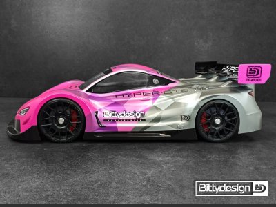 'HYPER-GT8' 1/8 GT čirá karoserie pro rozvor 325mm