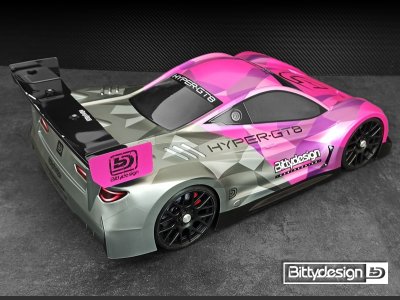 'HYPER-GT8' 1/8 GT čirá karoserie pro rozvor 325mm