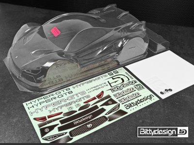 'HYPER-GT8' 1/8 GT čirá karoserie pro rozvor 325mm