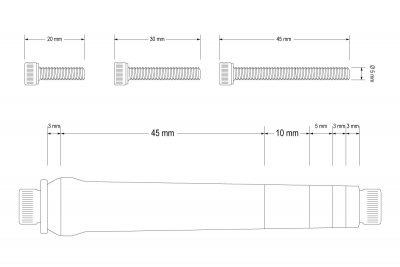 Distanční sloupky - Standard (45-66mm)
