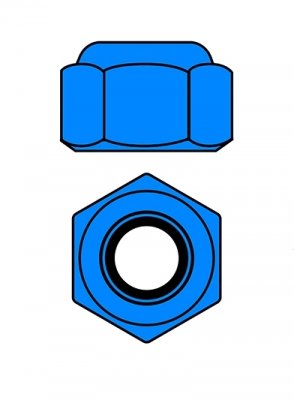 Hliníkové Nylon STOPmatky M2 - modré - 10 ks.