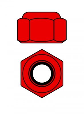 Hliníkové Nylon STOPmatky M2 - červené - 10 ks.
