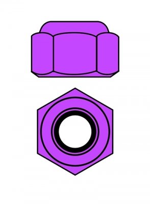 Hliníkové Nylon STOPmatky M3 - fialová - 10 ks.
