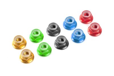 Hliníkové Nylon STOPmatky M3 s ploškou - zlaté - 10 ks.