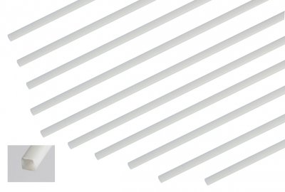 ABS čtyřhranný profil 2x2x1000mm, 10ks.