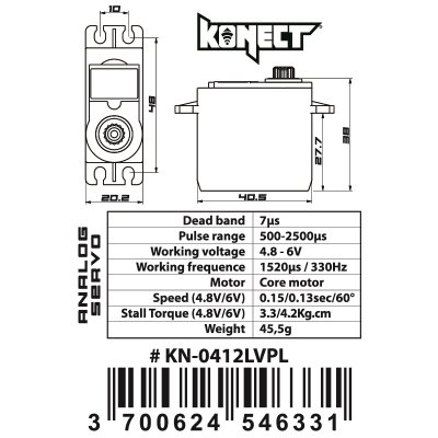 KONECT 4 kg Digital servo (4kg-0,12s/60°)