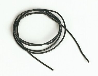 Silikonový kabel 0,5qmm, 20AWG, 1metr, černý