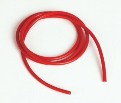 Silikonový kabel 3,3qmm, 12AWG, 1metr, červený