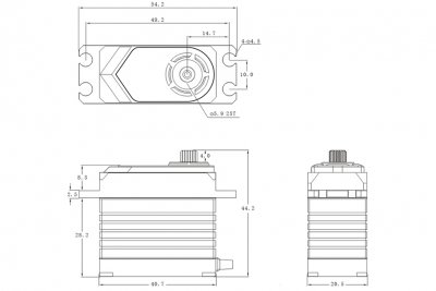 T55 HiVOLT CORELESS Digital servo (55 kg-0,19s/60°)
