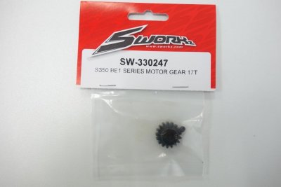 SWORKz ocelový motorový pastorek 17 zubů, Modul M1.0 , 5mm motorová hřídel