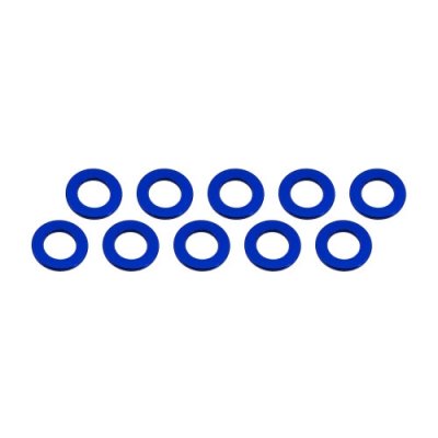 3x6x0,5mm hliníkové podložky modré, 10 ks.