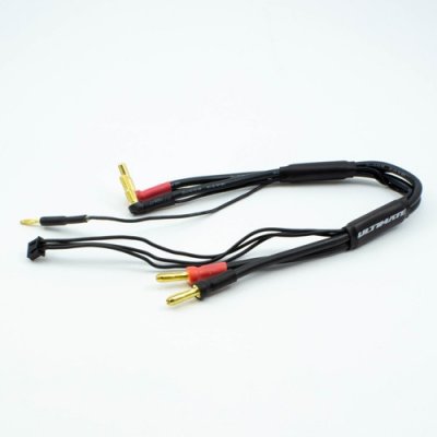 2S černý nabíjecí kabel G4/G5 v černé ochranné punčoše - dlouhý 300mm - (4mm, 3-pin XH)