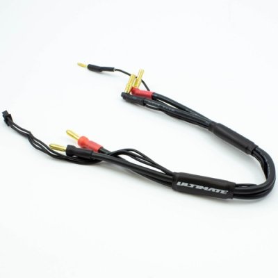 2S černý nabíjecí kabel G4/G5 v černé ochranné punčoše - dlouhý 300mm - (4mm, 3-pin XH)