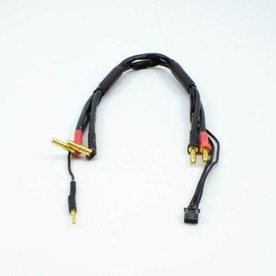 2S černý nabíjecí kabel G4/G5 v černé ochranné punčoše - dlouhý 300mm - (4mm, 3-pin XH)