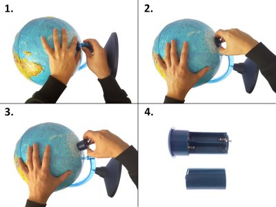 Alayskys glóbus 32cm s podsvětlením a reliéfem CZ