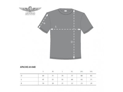 Antonio pánské tričko Apache AH-64D XXXL