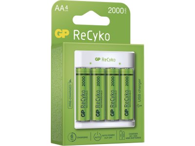 GP USB nabíječ Eco E411 + 4AA GP ReCyko 2100