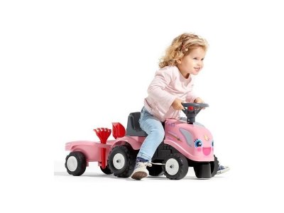 FALK - Dětské odrážedlo Baby Girls New Holland T7 s vlečkou