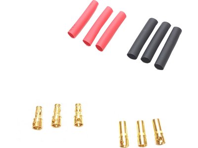 Konektor zlacený 3.5mm se smrťovacími bužírkami (3 páry)