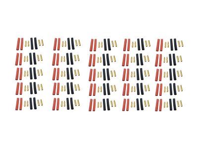 Konektor zlacený 4.0mm se smrťovacími bužírkami (50 párů)