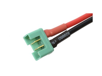 Konektor zlacený MPX samec s kabelem 14AWG 12cm