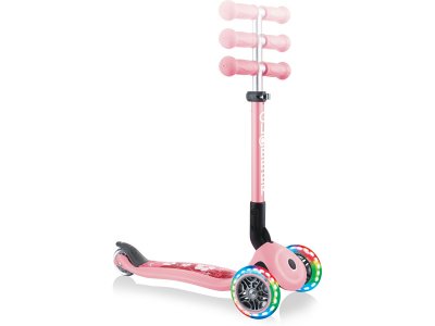 Globber - Koloběžka Junior Fantasy skládací Lights růžová květiny