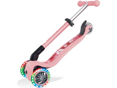 Globber - Koloběžka Junior Fantasy skládací Lights růžová květiny
