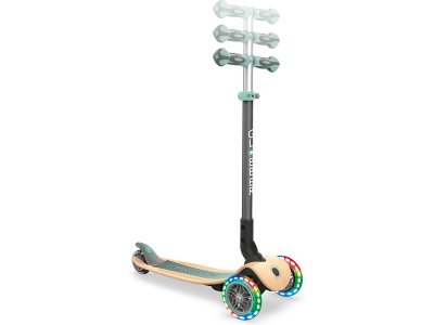 Globber - Koloběžka Primo Foldable Wood Lights Green