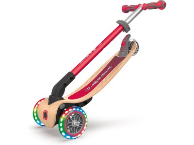 Globber - Koloběžka Primo Foldable Wood Lights Green