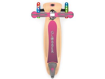 Globber - Koloběžka Primo Foldable Wood Lights růžová