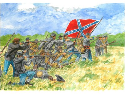 Italeri figurky - Konfederační pěchota (americká občanská válka) (1:72)