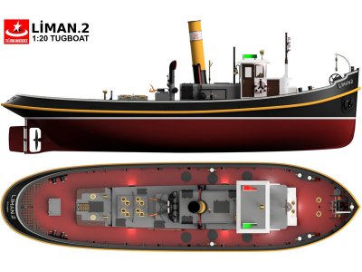 Türkmodel Liman 2 přístavní remorkér 1935 1:20 kit