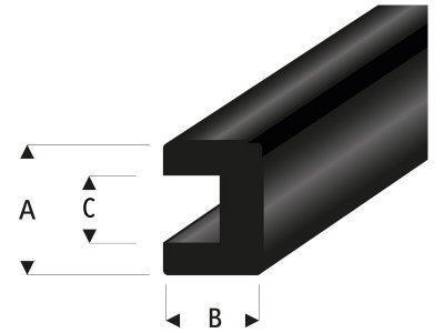Raboesch profil gumový U 7x10mm 2m