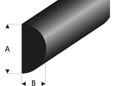 Raboesch profil gumový půlkruh 2.1x4mm 2m