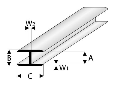 Raboesch profil ASA spojovací plochý 3x1000mm