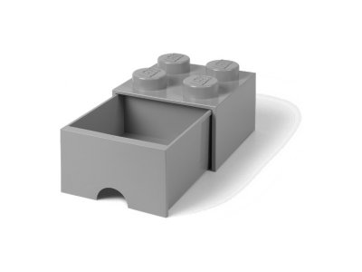 LEGO úložný box s šuplíkem 250x250x180mm - šedý