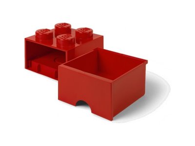 LEGO úložný box s šuplíkem 250x250x180mm - šedý