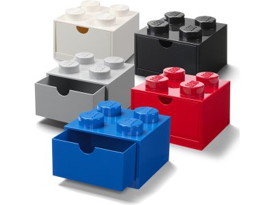 LEGO stolní box 4 se zásuvkou červený