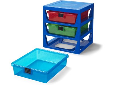 LEGO organizér se třemi zásuvkami - červená