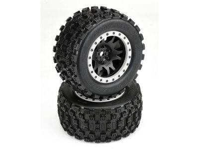 Pro-Line kolo 4.3", pneu Badlands MX43 Pro-Loc, disk Impulse H24mm černo-šedý (2) (X-Maxx)