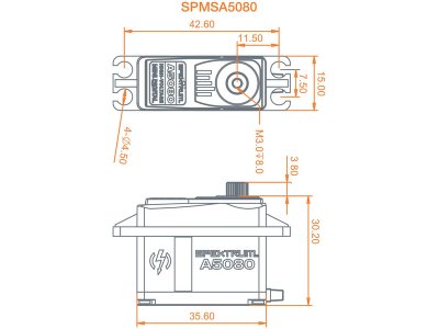 Spektrum servo A5080 9.4kg.cm 0.094s/60° MT/HS Min