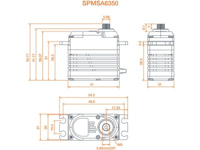 Spektrum servo A6350 61.4kg.cm 0.095s/60° BL HV