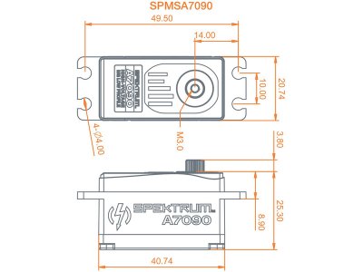 Spektrum servo A7090 18kg.cm 0.068s/60° nízké BL M