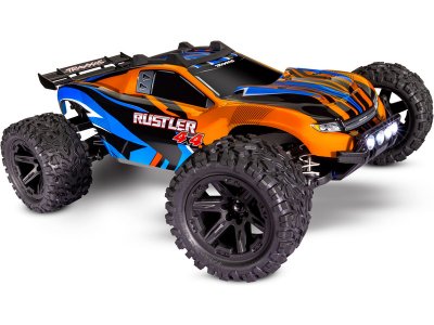 Traxxas Rustler 4WD 1:10 RTR oranžový s LED osvětlením