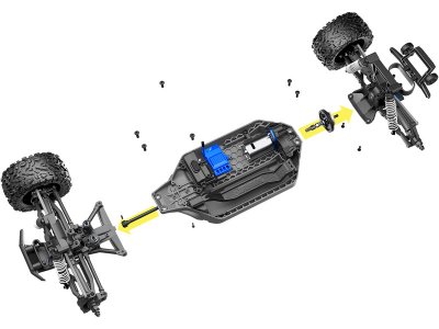 Traxxas Rustler 4WD 1:10 RTR oranžový s LED osvětlením