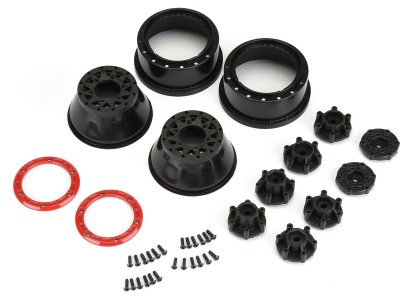 Pro-Line disk 2.2/3.0" Raid bead lock H12/H14 SC červeno-černý (2)