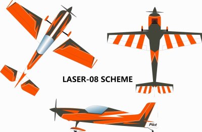 73" Laser 1850mm 35cc Oranžovo-Šedý